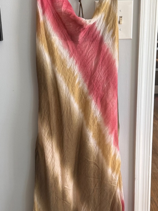 Zara Dresses & Skirts - NWOT Zara Tie-Dye Diagonal Stripe Maxi Slip Dress in Coral, Tan & White